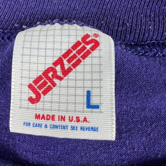 VTG 90s LSU Louisana State Tigers Shirt Adult Fits Medium Purple Faded Tee Tag L - Picture 7 of 15